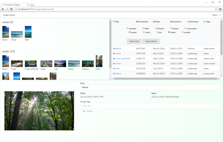 Screen shot Angular2/Redux Application